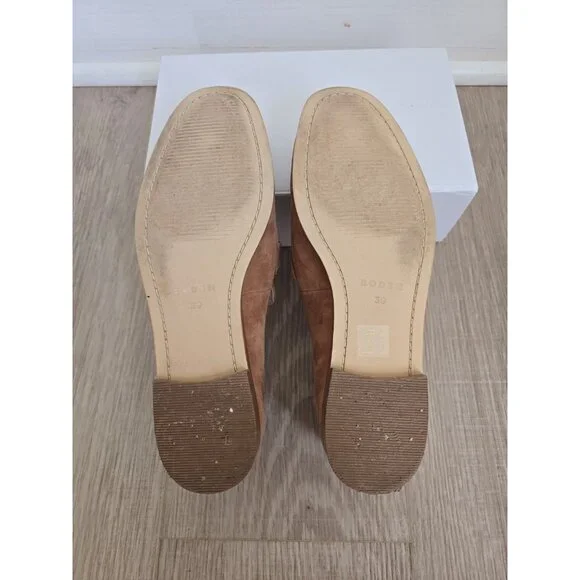 Boden Iris Snaffle Loafers Shoes Horsebit Suede Leather 39 8 Tan Brown Slip On - Picture 7 of 11